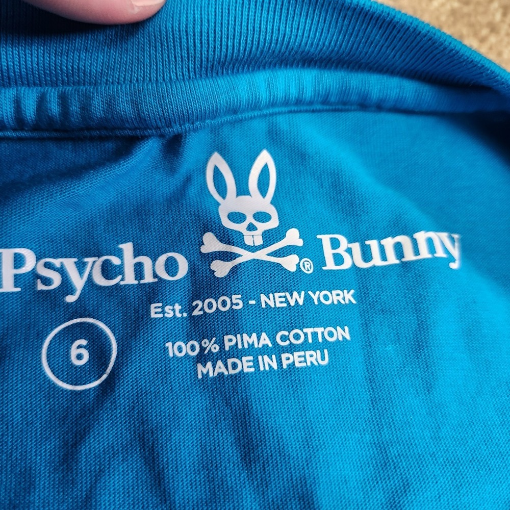 Psycho Bunny Shirt Men 6 Jordan Mesh Tee Blue Pima Cotton Wealth NEW - Picture 6 of 12